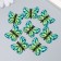 Decor for creativity plastic "Butterfly, green-blue wings" 2.5x3.2 cm