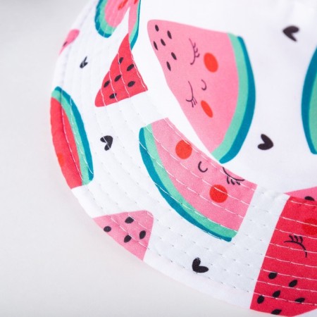 Panama Children's Minaku "Watermelon" Color White/Pink, river 52-1