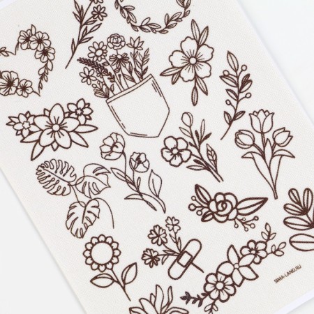 Water -soluble sticker for embroidery "flowers", 15*21 cm-3