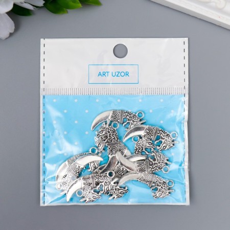 Decor for creativity Metal "Dragon Fang" silver G208B831 2.9x1.3 cm-3