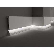 Plastic white plinth under LED tape 100x16x2000mm