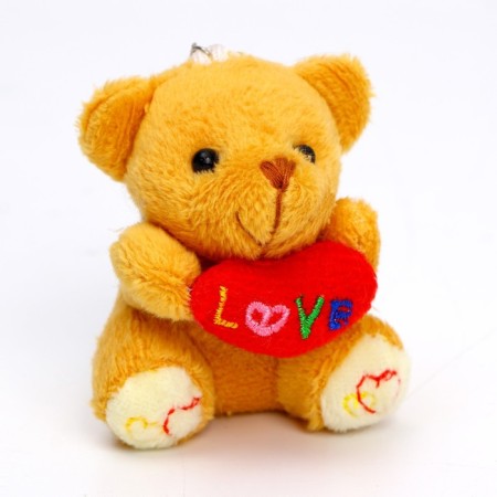 Soft toy - keychain "Bear with heart", Mix color-1