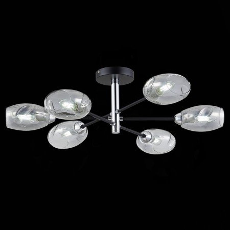 Ceiling EVOLUCE lamp. Sle155512-06. Gloa. 6x40 watts, E14, 68x68x22 cm, black color, chrome-1