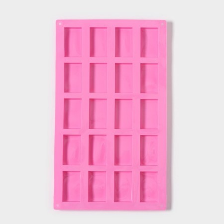 Form for chocolate of the share "Eucks", silicone, 29 × 17 × 1 cm, 20 cells (4.6 × 2.7 cm), pink color-3
