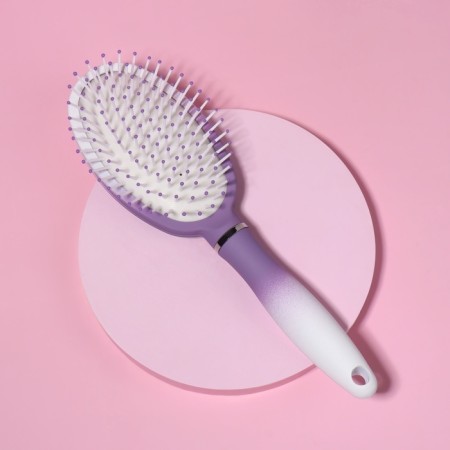 Comb massage, rubberized pen, 7 × 24 cm, white/purple color-1