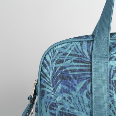 Road bag on a zipper, a lightning department, 3 outer pockets, a long belt, blue color-3
