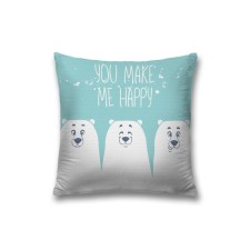 Decorative pillowcase “Make me happy”, on a zipper, size 45x45 cm
