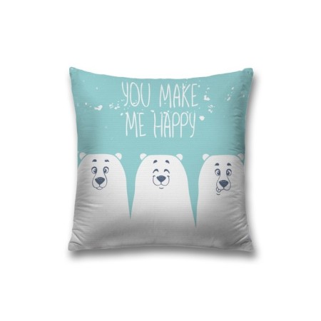 Decorative pillowcase “Make me happy”, on a zipper, size 45x45 cm