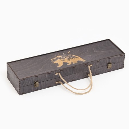 Set with skewers Gift "Bear" with an ax in the case-6