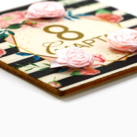 Wooden magnet "Tender roses", 7 x 7 cm-2