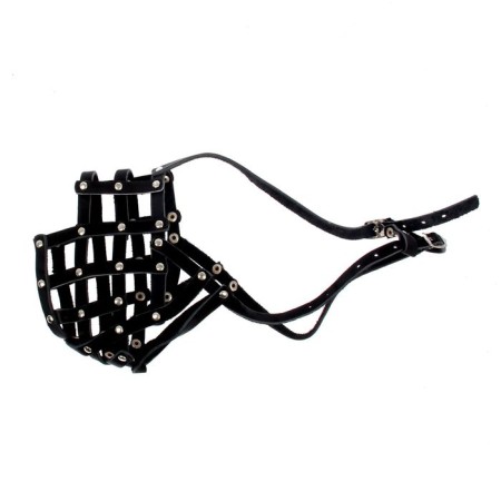 A muzzle leather mesh with jumper No. 5, Caucasian shepherd, dog, ohm 42 cm black-1