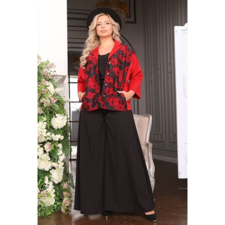 Female jacket, size 52, red color-12
