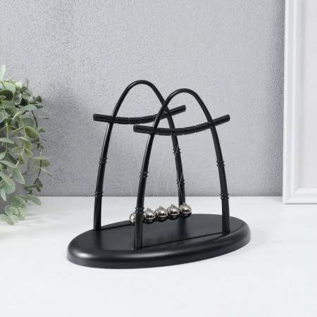 Pendulum "Technic balls" Bamboo black 18x22.5x14 cm-1