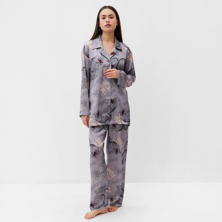 Pajama female (shirt and trousers) KAFTAN "Dragon", size 40-42, gray