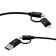 Cable 4 in 1 Ergolux ELX-CDC07-C02, USB-Type-C/ Type-C/ Lightning, 5A, 1.2M, Black