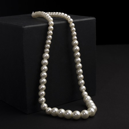 Pearl beads "Bride" ball No. 4,6,8, milk color, l = 45 cm