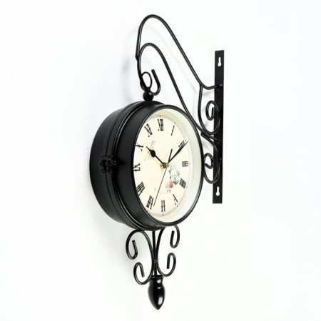 The clock is double-sided, on the suspension "spring", silent, dial D-17 cm, 30 x 48 cm-1