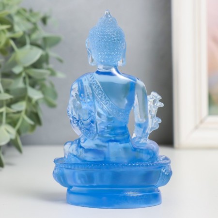 Souvenir Polystone "Buddha Varada Mudra - Greeting" Blue 13 cm-2