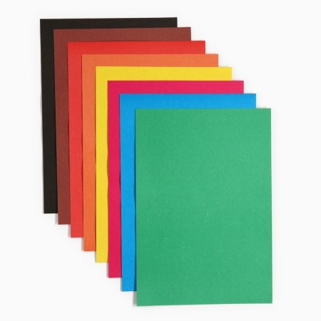 Cardboard Color, A4, 8 sheets, 8 colors, non -moped, bilateral, in the folder, 220 g/m², Smeshariki-1