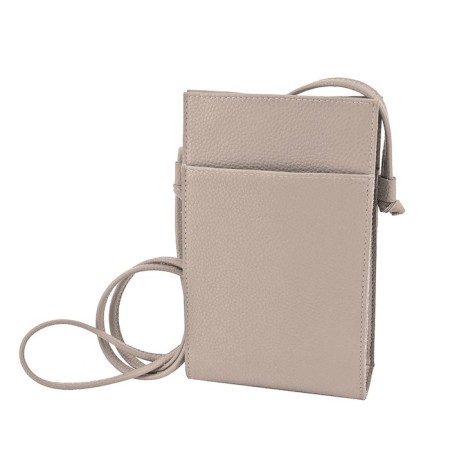 Bag women, genuine leather, beige 22x13x6 cm