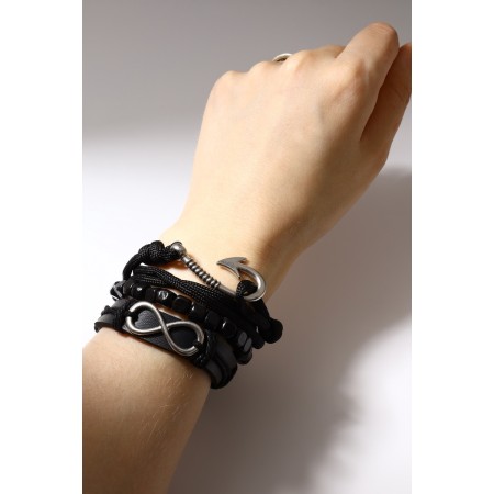 Bracelet Skin "Hope", black color, d = 7.5 cm-3