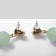 Earrings Assorted "Hearts" with beads, green color in gold