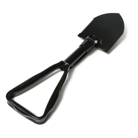 Tourist shovel, l = 47 cm, folding, saw, metal stalk, with a pen, in a case, Greengo-1