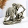 Figure "Elephant with Elephant on Stone" 20x10x28cm