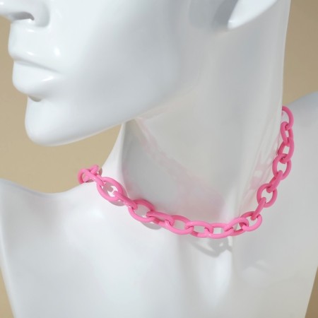 Chocker "chain" cartoons, pink color, l = 30 cm