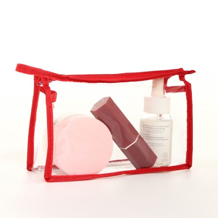 Lightning cosmetic bag, red/transparent color-4