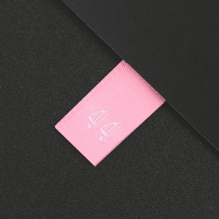Textile strip "44", 4.6 x 1.1 cm, pink color
