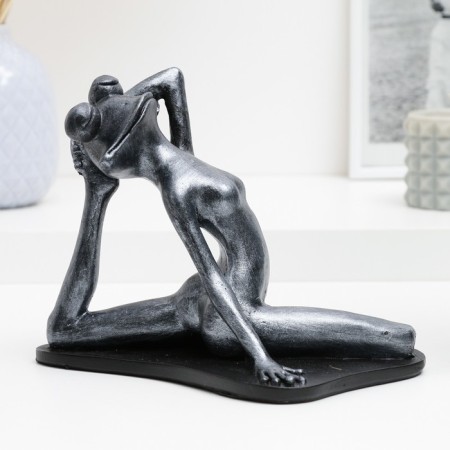 Figure "Frog Yoga on Twine" 16x21x11cm, silver