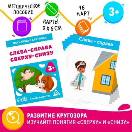 Training cards “On the left and right, from above-and-snake, 16 cards, 3+
