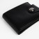 Male purse on a magnet, department for bills, cards, coins, black color