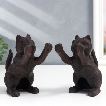Holders for books of cast iron "kittens" set 2 pcs 12x10x5.5 cm-2