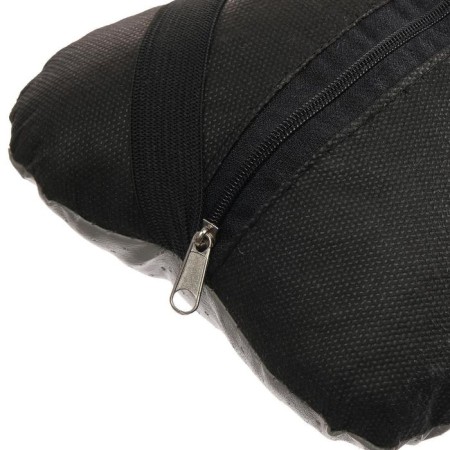 Car bone pillow, on the headrest, eco -leather perforated, gray 16x24 cm-3