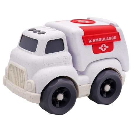 Eco-machine Funky Toys "Ambulance", white color, 18 cm