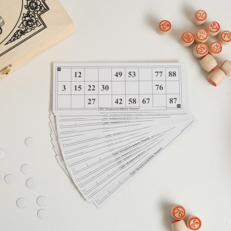 Lotto Russian, wooden, board game, with barrels-6