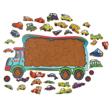 Puzzle-heading "Truck with cars"-3