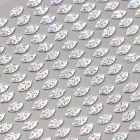 Stick plastic rhinestones "Drops" silver 15x9 cm-2