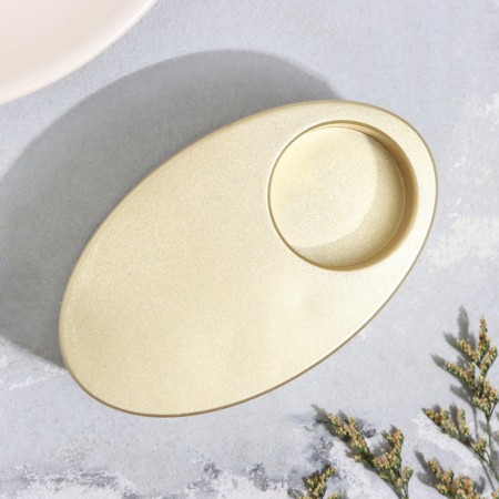 Summary "narrow oval. Marble" from gypsum, 11.5x7x4cm, gold-2