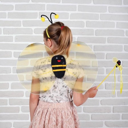 Carnival set "Bee", 3 objects: wings, wand, rim, 3-5 years