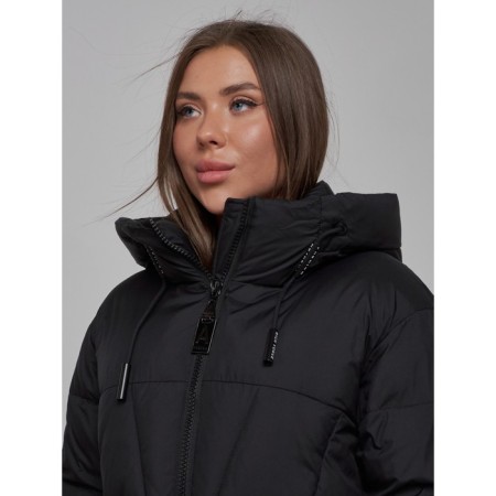 Coat insulated winter female, size 44, black color-19