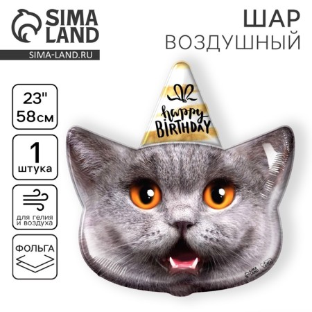 Foil ball 24 "Cat - Happy Birthday", without a substrate