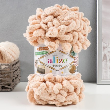 Yarn "Puffy" 100 % micropoliester 9m/100g (310 St. Beige)