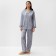 Female pajamas (shirt, trousers) kaftan "strip", gray-blue, p.44-46