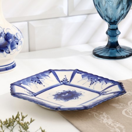 Large pies, gzhel, porcelain, d = 17 cm-2