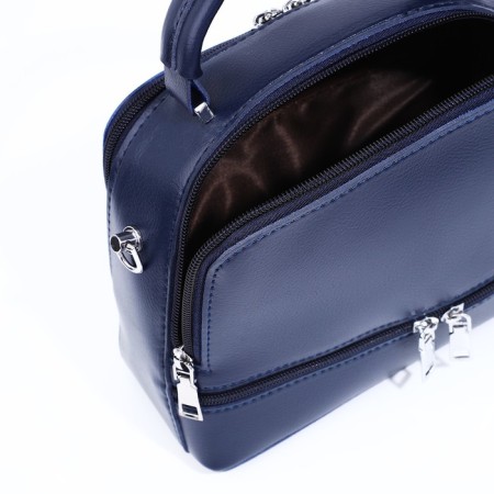 Bag Cross-Bodi with a zipper, blue color-6