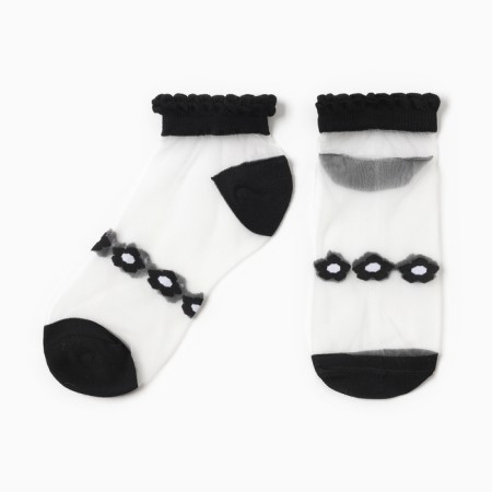 Women's socks glass minku "Flowers", black color, rr 36-37 (23 cm)-5