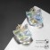 Earrings Assorted "Ice" uneven cube, white color